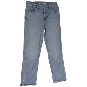 Levi's High-Rise Straight Crop light wash Denim Cropped Jean Womens W26 26Wx24L